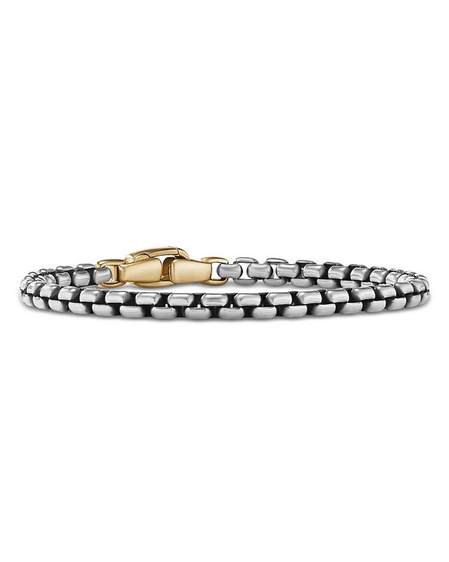 David Yurma Mens Box Chain Bracelet in Sterling Silver with 14K Yellow Gold, 5mm Product Image