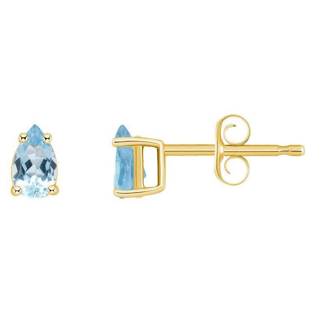 Aquamarine Pear Stud Earrings (1/3 ct. t.w.) in 14k Gold Product Image