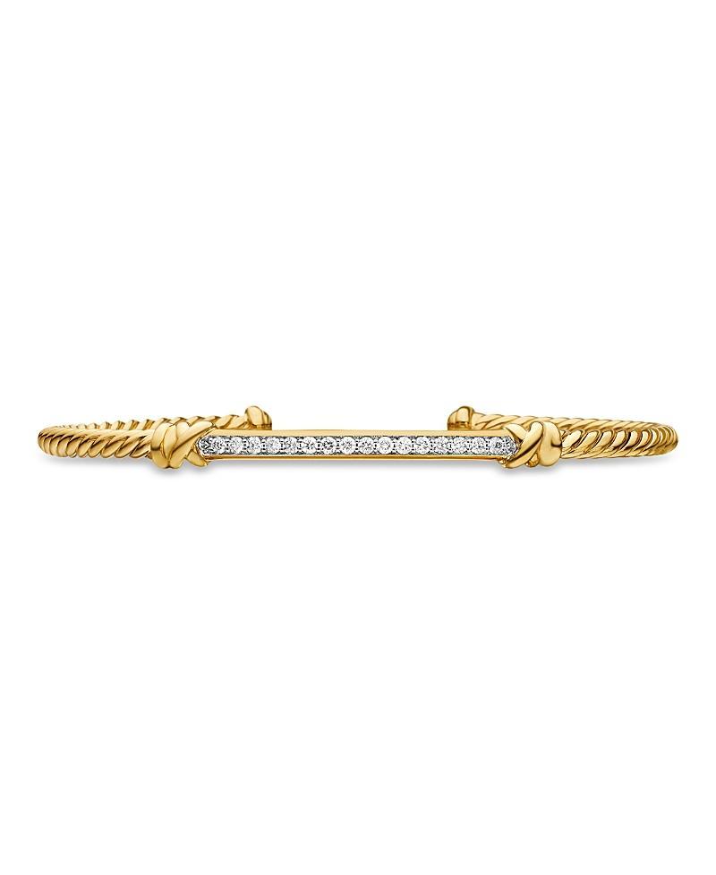 Womens Petite Helena Two Station Wrap Bracelet in 18K Yellow Gold with Pav Diamonds Product Image