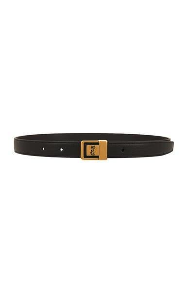 Saint Laurent Female Buckle Skinny Belt in Black Product Image