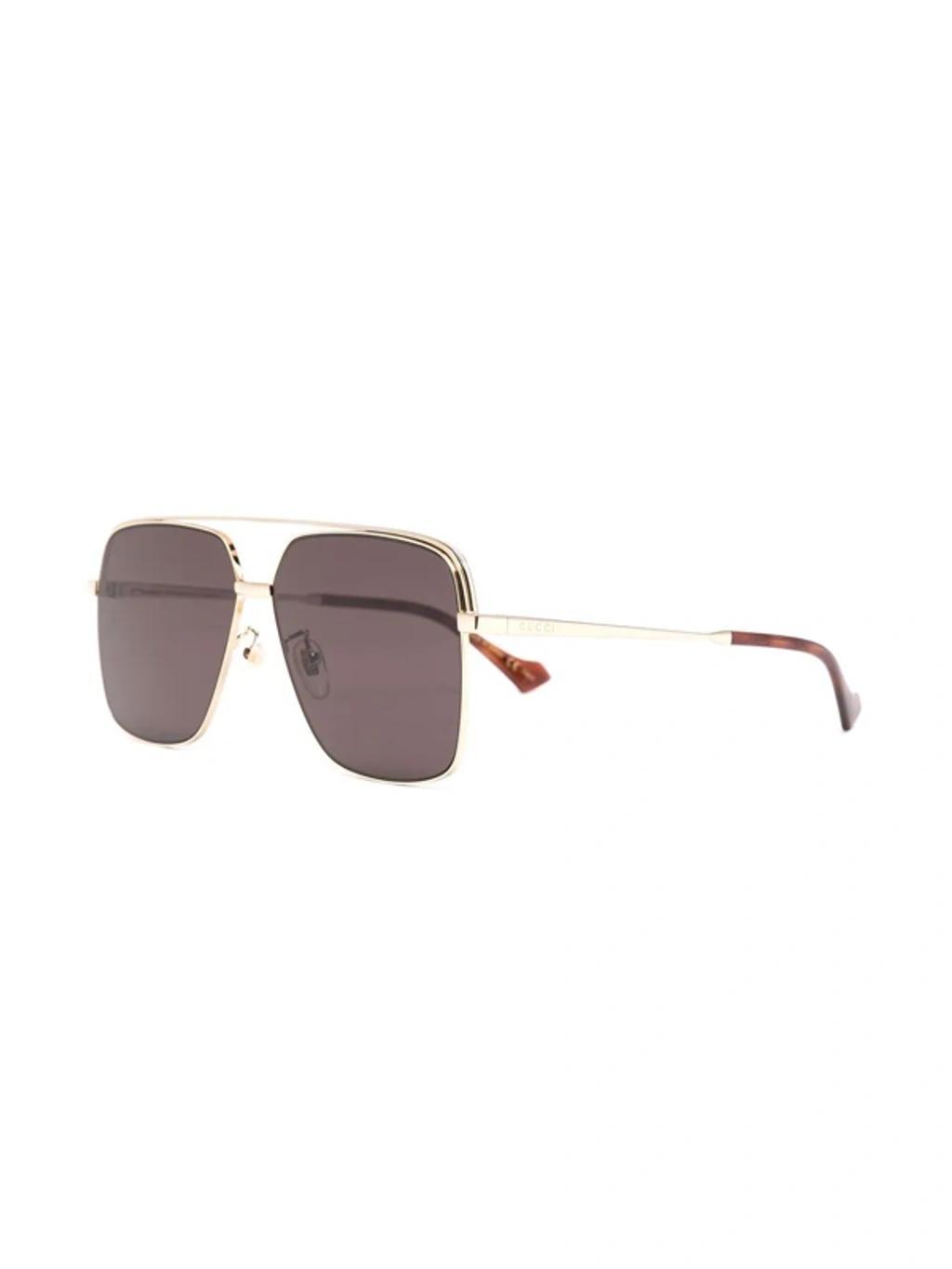 Square-frame Sunglasses In Gold Product Image