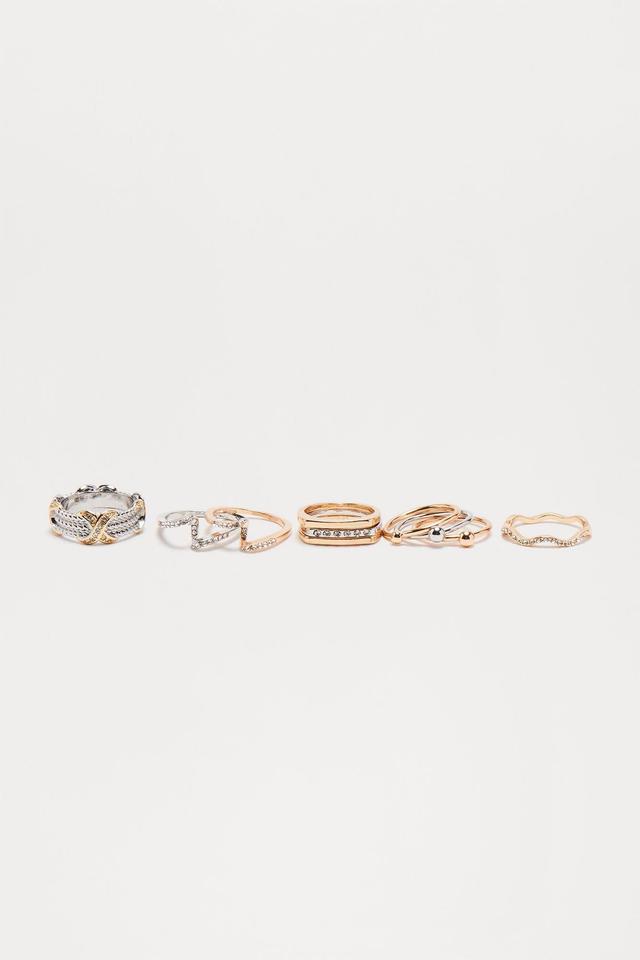 Miss High Maintenance 10 Piece Ring Set - Gold/combo Product Image