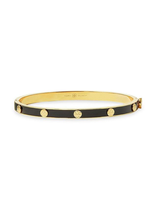 Womens Miller 18K Gold-Plated & Enamel Double-T Bracelet Product Image