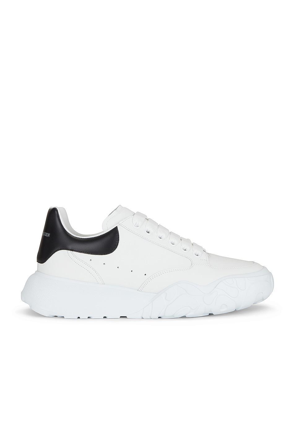 Alexander McQueen Leather Sneaker in White & Black - White. Size 42 (also in 45). Product Image