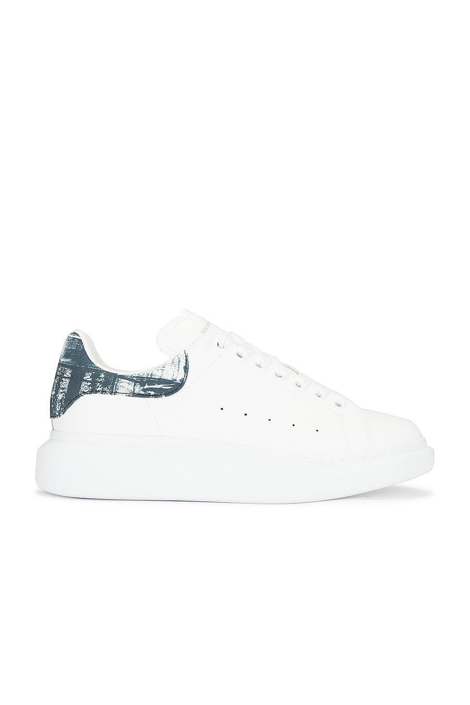 Alexander McQueen Leather Sneaker in White & Black - White. Size 42 (also in 45). Product Image