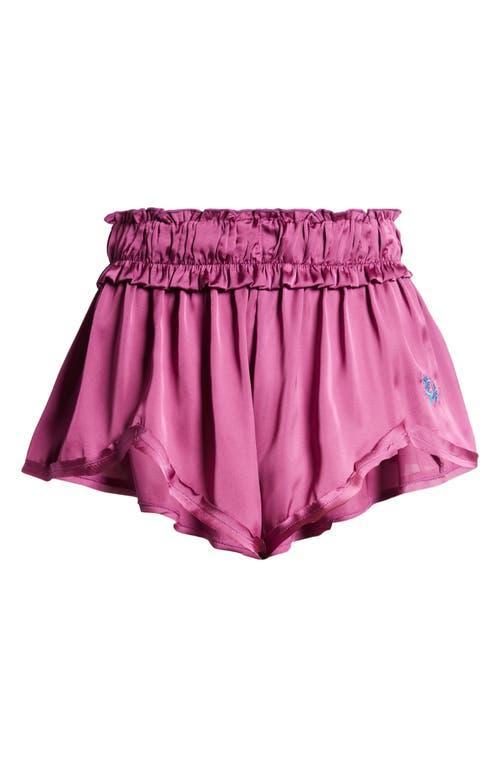 FREE PEOPLE Like Honey Satin Pajama Shorts In Vivid Violet Product Image