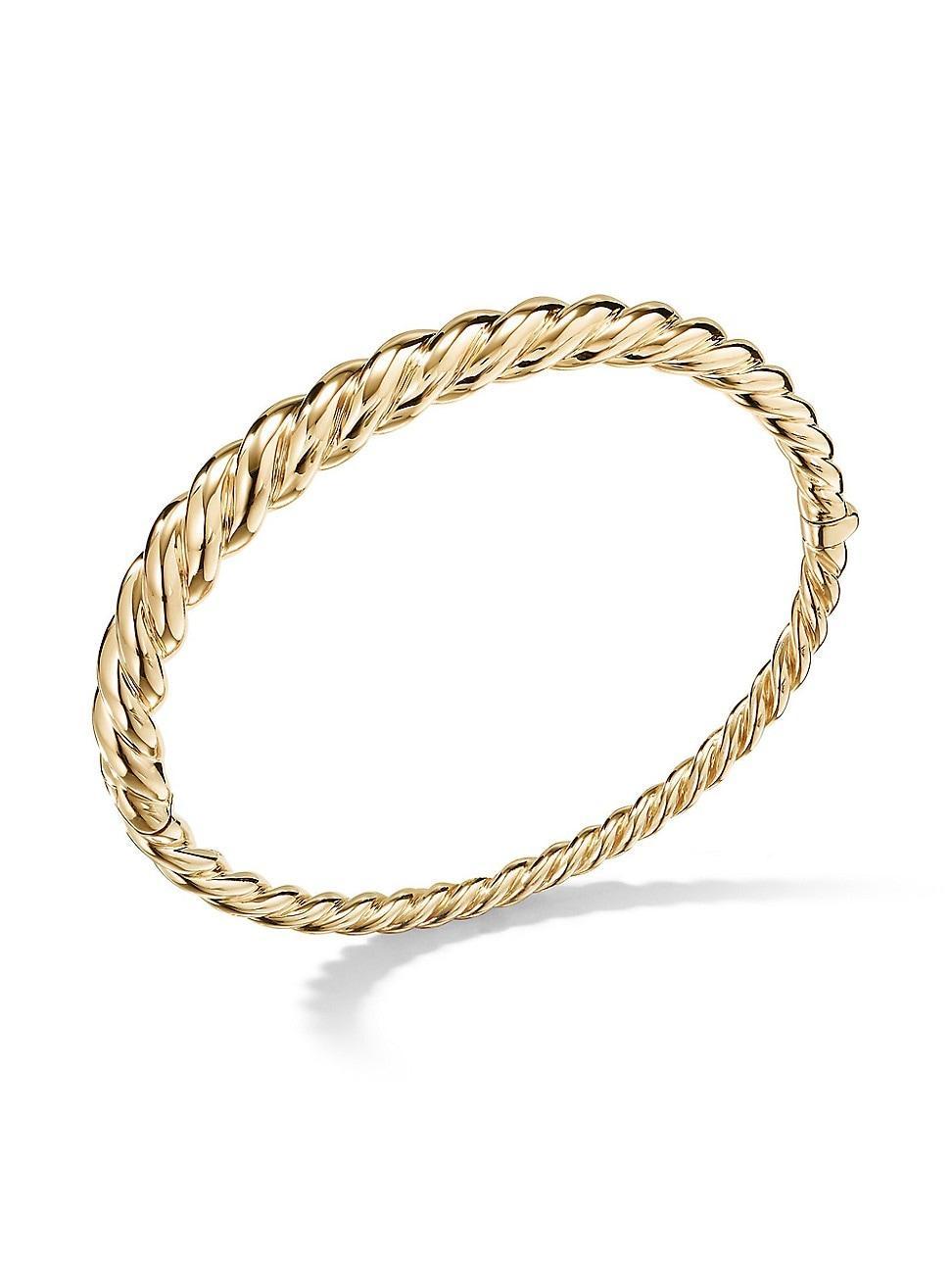 Womens Pure Form Cable Bracelet in 18K Yellow Gold, 6MM Product Image