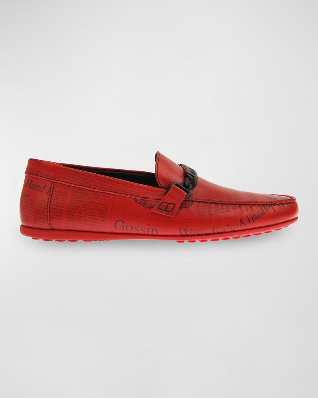 John Galliano Paris Men's Gazette Leather Drivers - Size: 45 EU (12D US) - RED Product Image