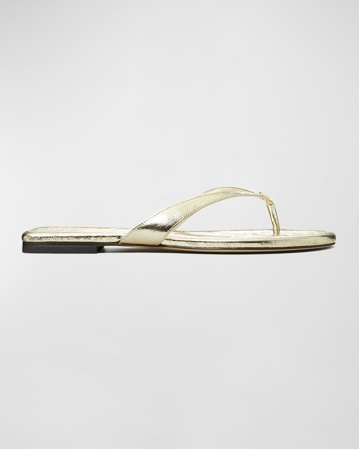 Womens Capri Metallic Leather Flip-Flops product image