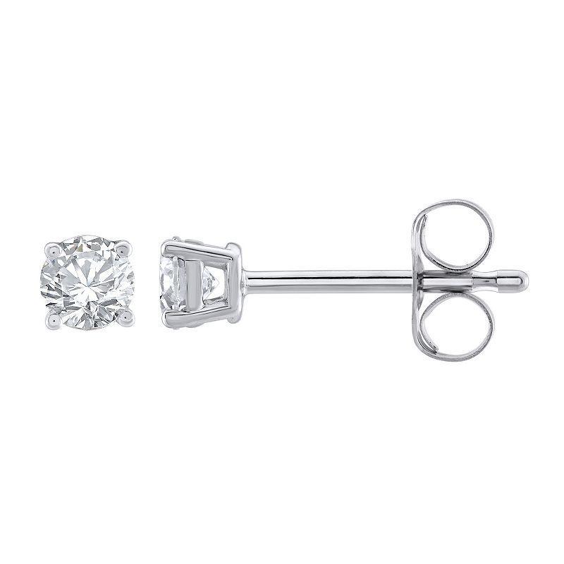 Yours and Mined 14k White Gold 1/10 Carat T.W. Diamond Stud Earrings, Womens, 14k Gold Product Image