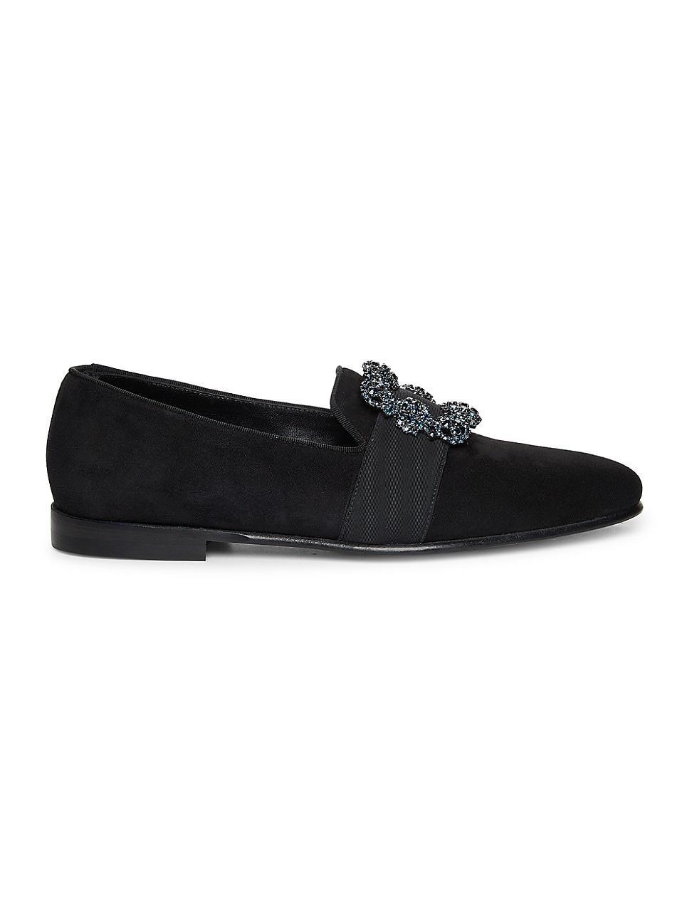 Mens Carlton Crystal-Buckle Loafers Product Image