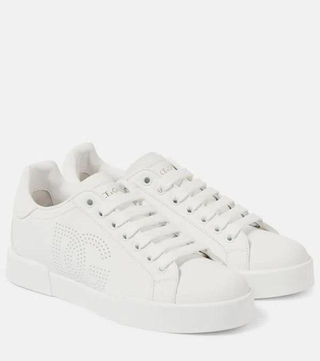 Portofino Leather Sneakers In White Product Image