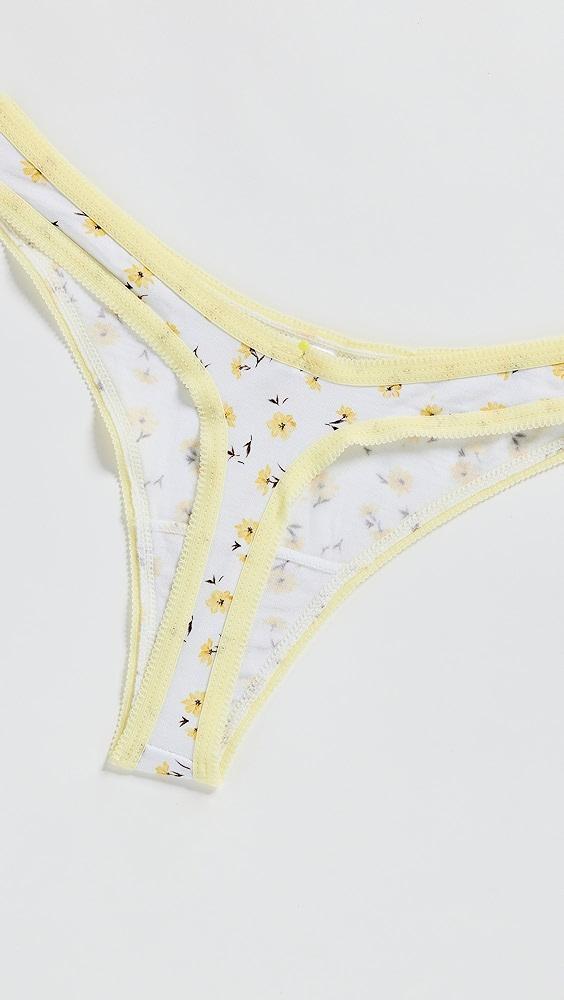 Stripe & Stare Stripe and Stare x Camille Charriere Picot Thong Four Pack | Shopbop Product Image