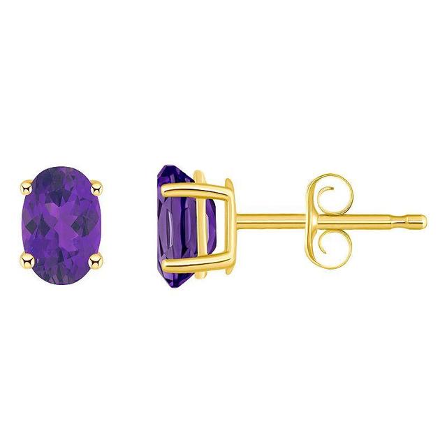 Amethyst (7/8 ct. t.w.) Stud Earrings in 14K Yellow Gold or 14K White Gold Product Image