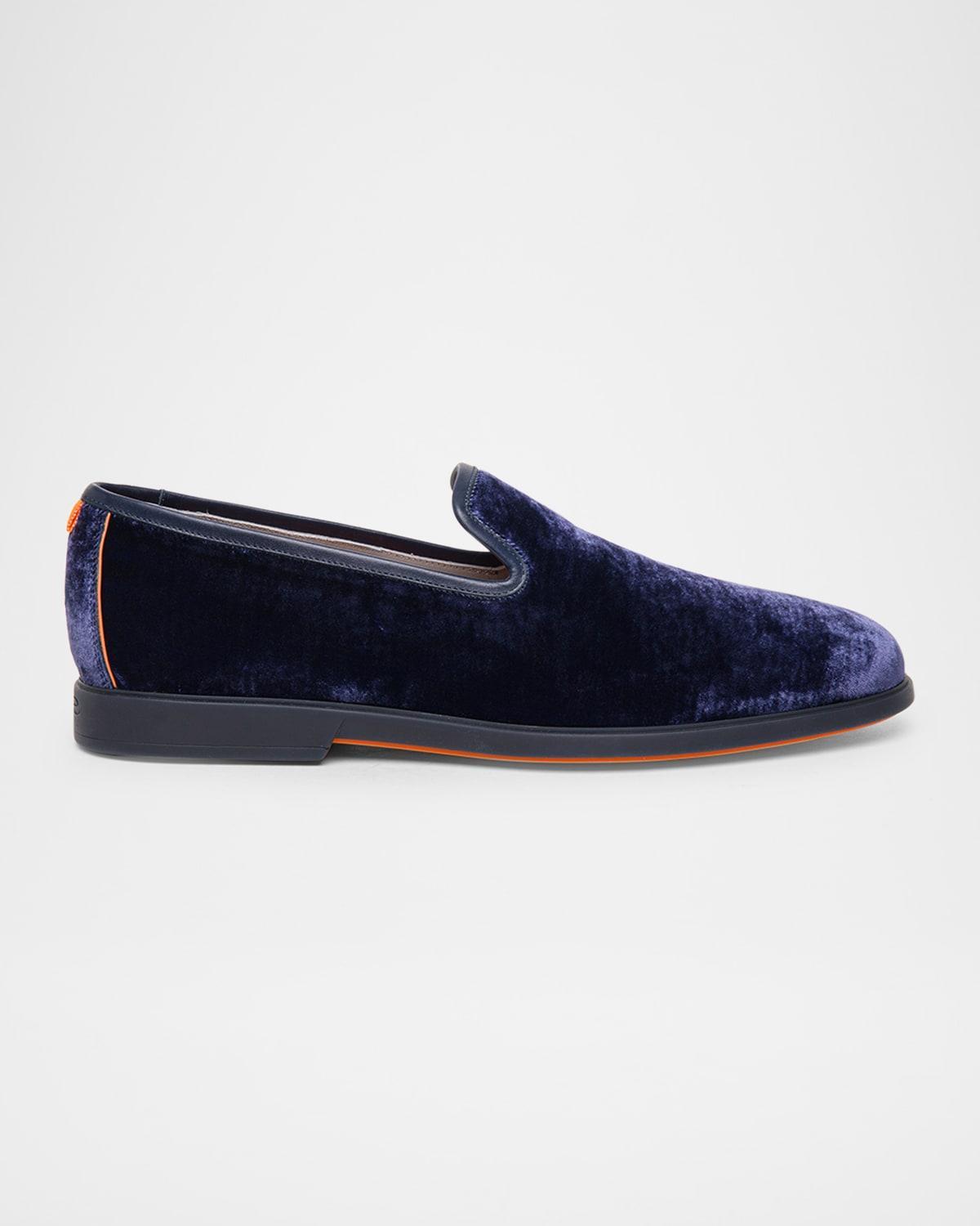 Mens Rubber-Sole Velvet Loafers product image