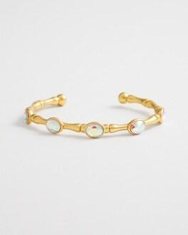 Gold Tone Stone Cuff Bracelet Product Image