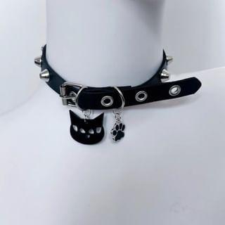 Cat Paw Pendant Studded Choker Product Image