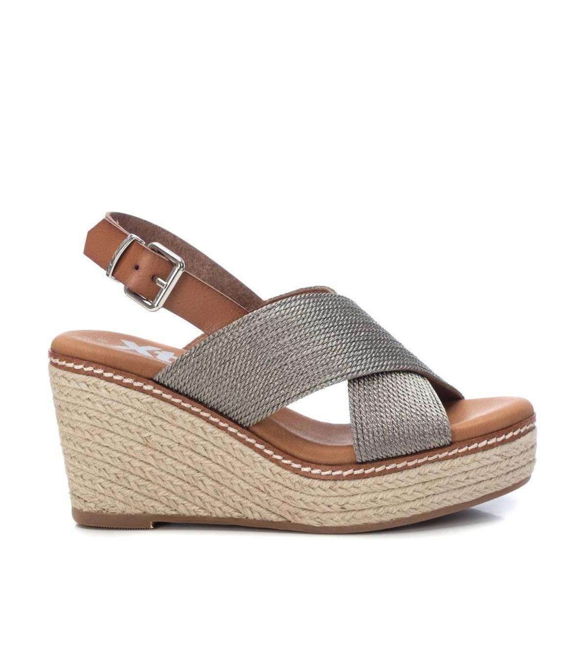 Xti Womens Jute Wedge Sandals By Xti Grey Product Image