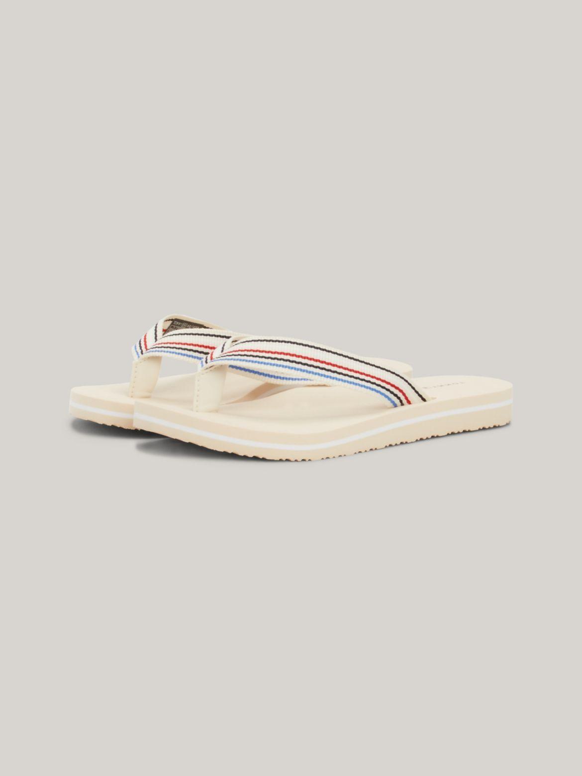 Tommy Hilfiger Women's TH Stripe Flip Flop - White - US 6.5 / EU 37 Product Image