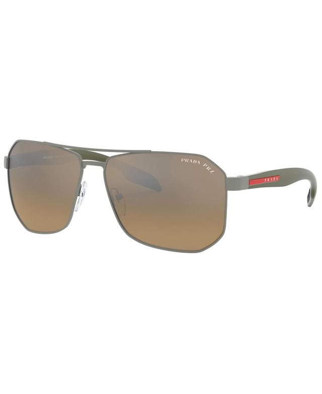 PRADA SPORT 62mm Oversize Gradient Polarized Pillow Sunglasses Product Image