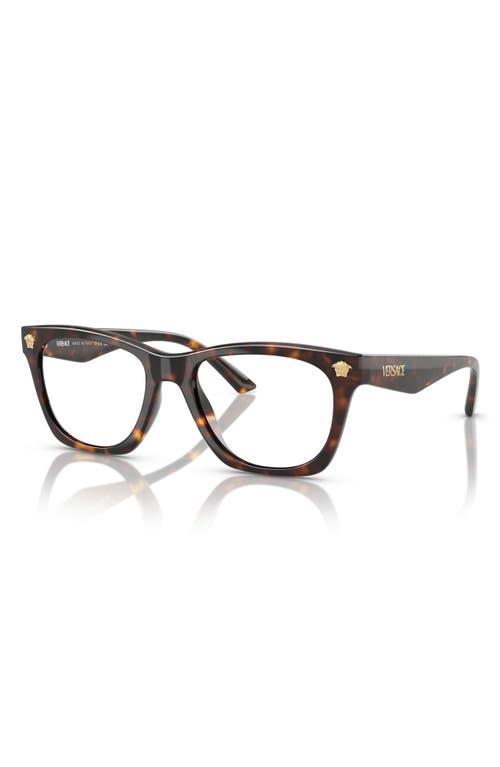 VERSACE 52mm Pillow Optical Glasses In Havana Product Image