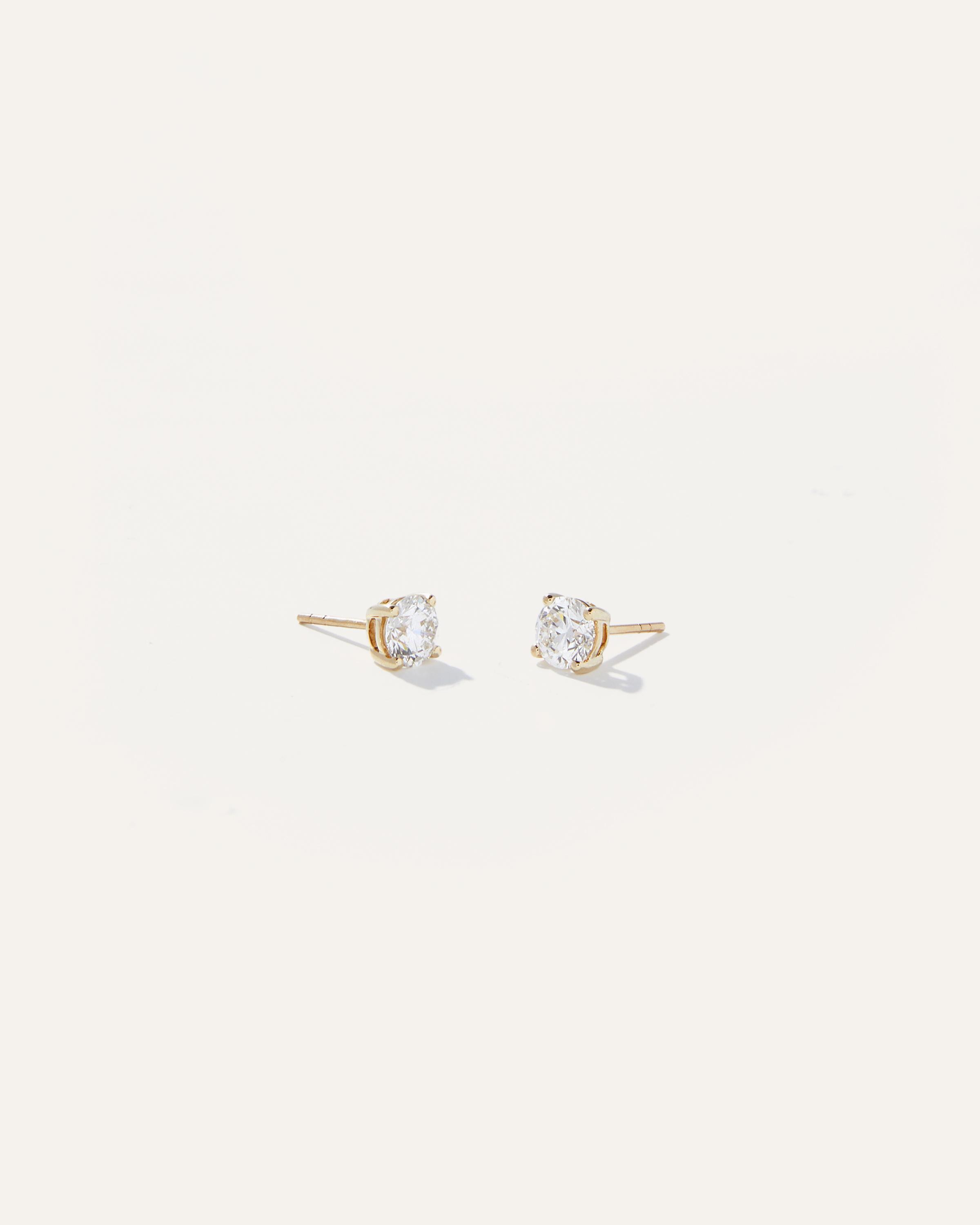 14K Gold Lab Grown Diamond Solitaire Studs Product Image