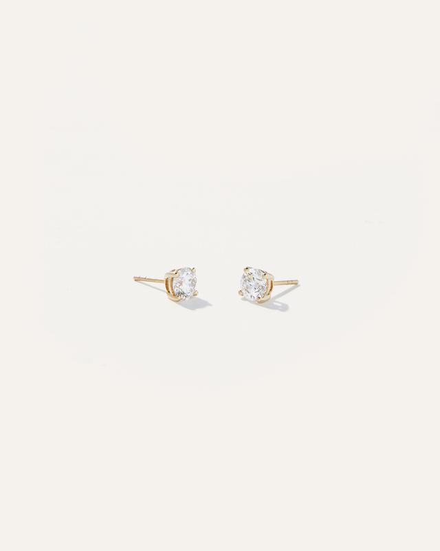 14K Gold Lab Grown Diamond Solitaire Studs Product Image