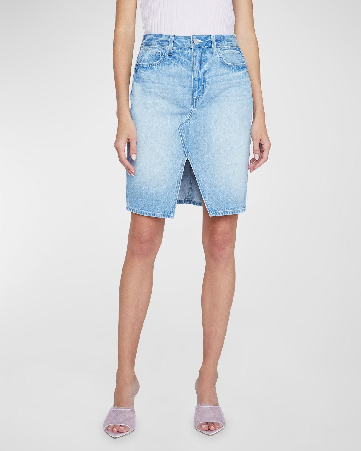 Womens Tylee Denim Knee-Length Skirt Product Image