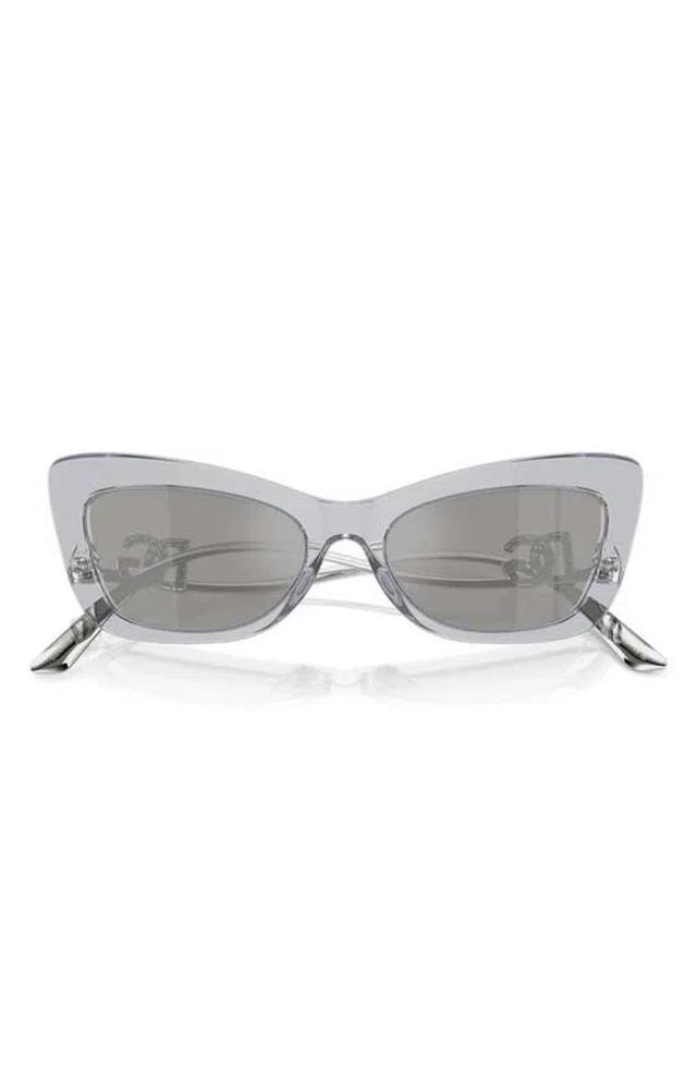 55mm Cat Eye Sunglasses In Transparent Grey Product Image