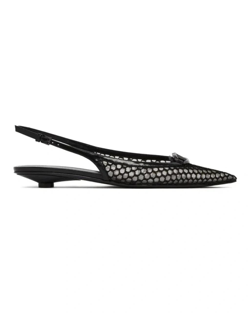 VALENTINO GARAVANI Valentino Vlogo Mesh Slingback Pumps In Black Product Image