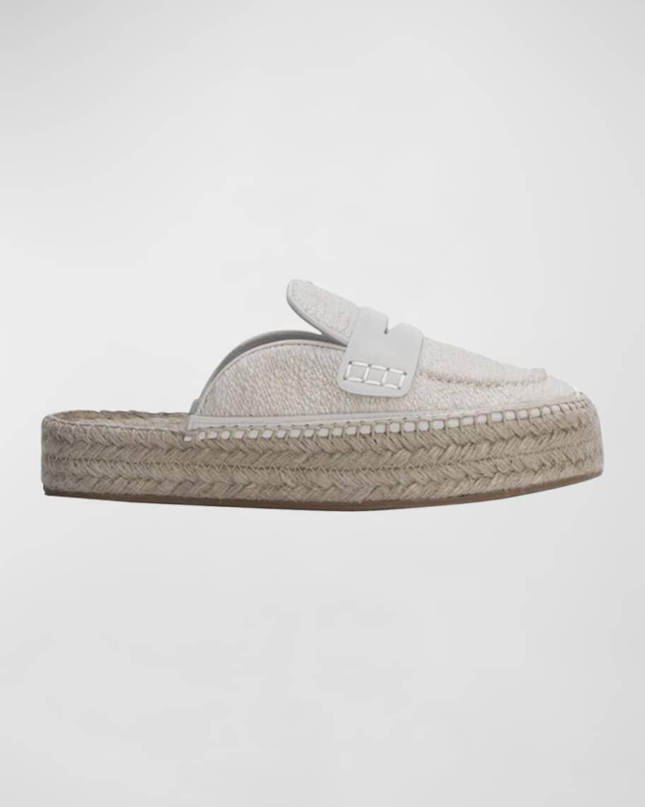 Cotton Penny Loafer Espadrille Mules Product Image