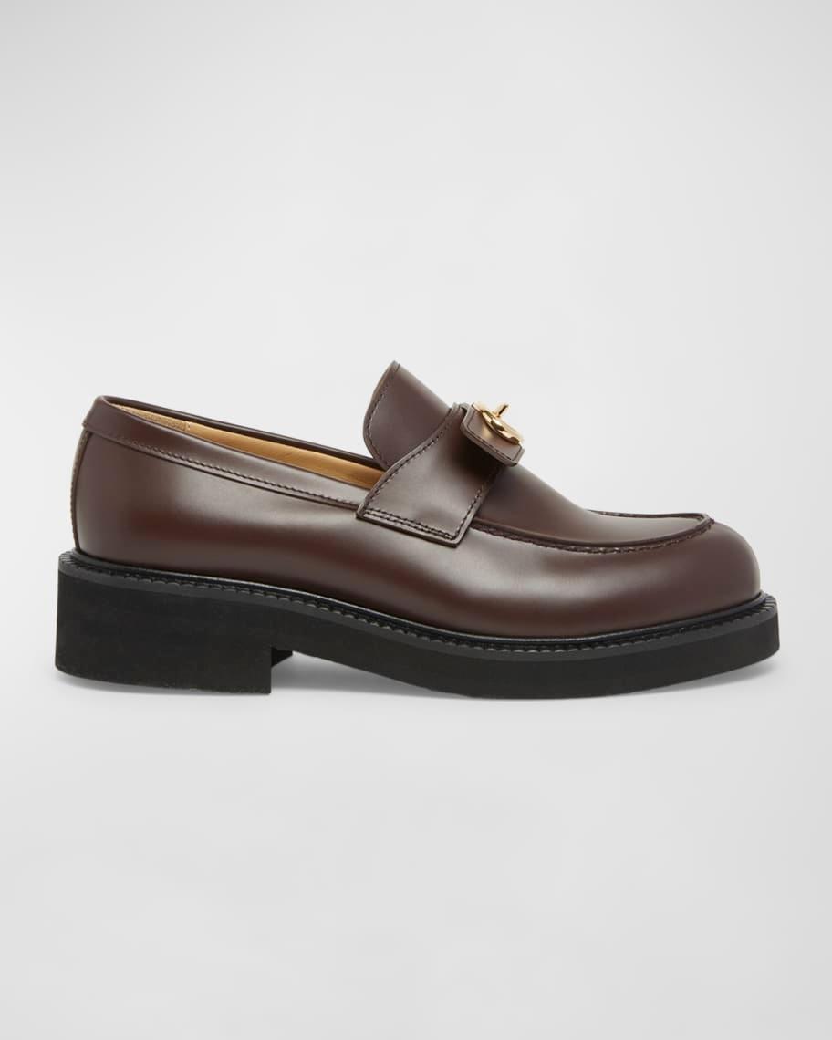 VLogo Medallion Leather Slip-on Loafers product image