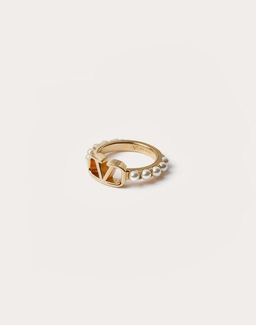 VLOGO SIGNATURE METAL RING WITH SWAROVSKI® PEARLS Product Image