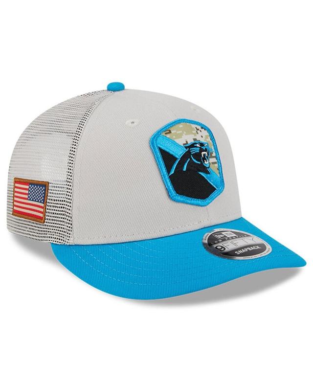 Mens New Era Stone Carolina Panthers 2023 Salute To Service Low Profile 9FIFTY Snapback Hat - Stone Product Image