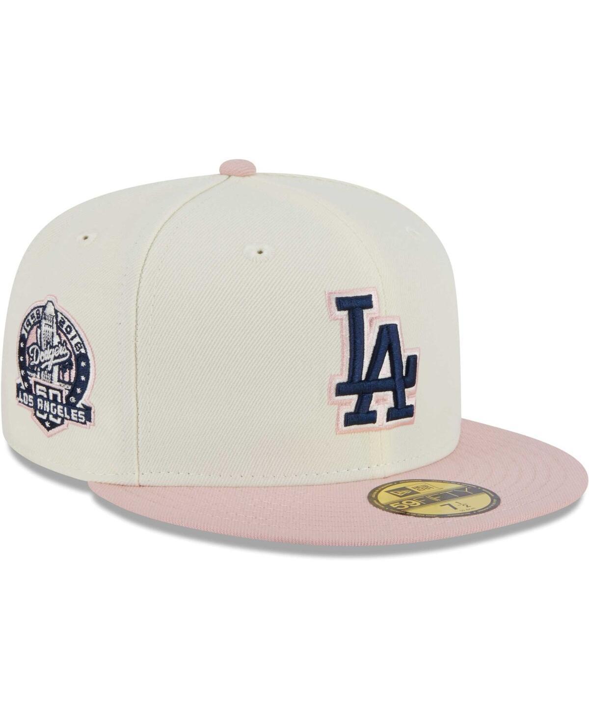 Mens New Era White/Pink Los Angeles Dodgers Chrome Rogue 59FIFTY Fitted Hat Product Image