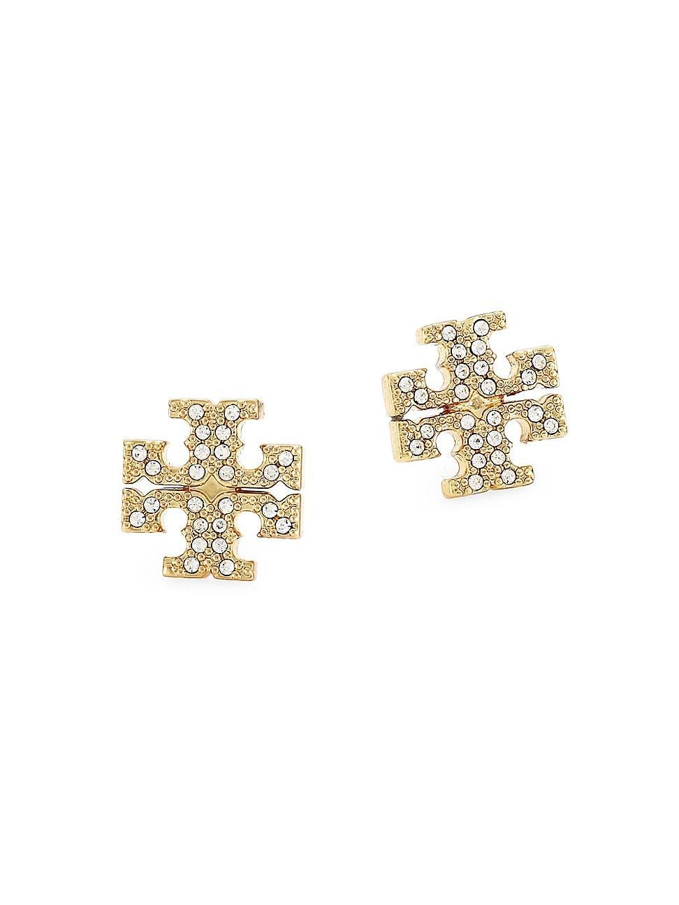 Tory Burch Crystal Logo Stud Earrings Product Image