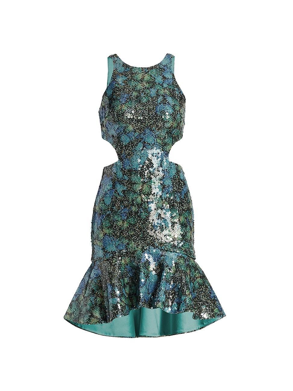 Womens Sequined Butterfly Minidress Product Image