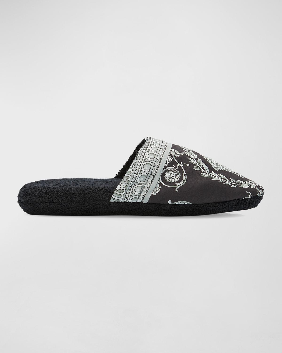 Mens Barocco-Print Mule Slippers Product Image