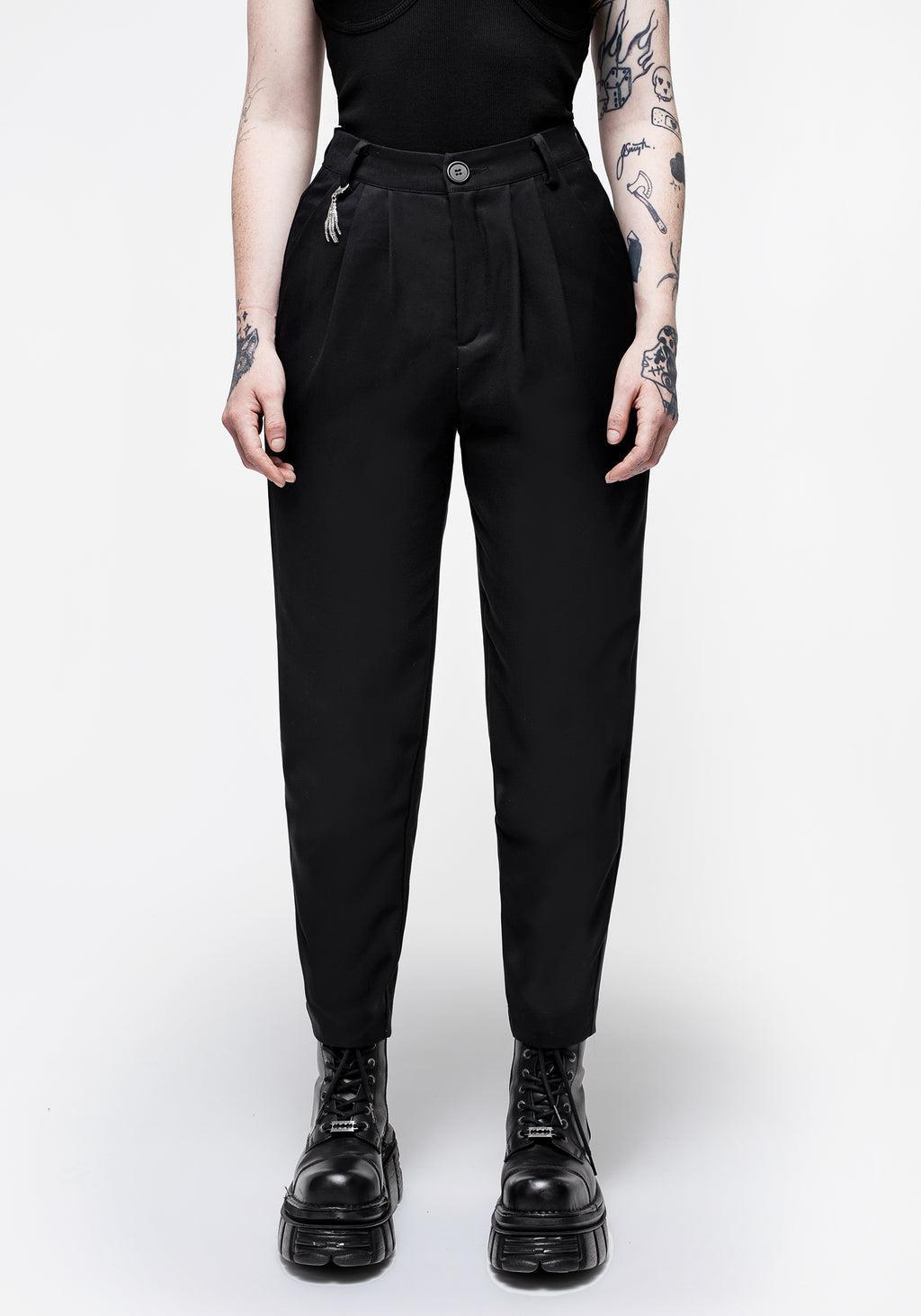 Malverde High Waist Tapered Trousers - Black Product Image