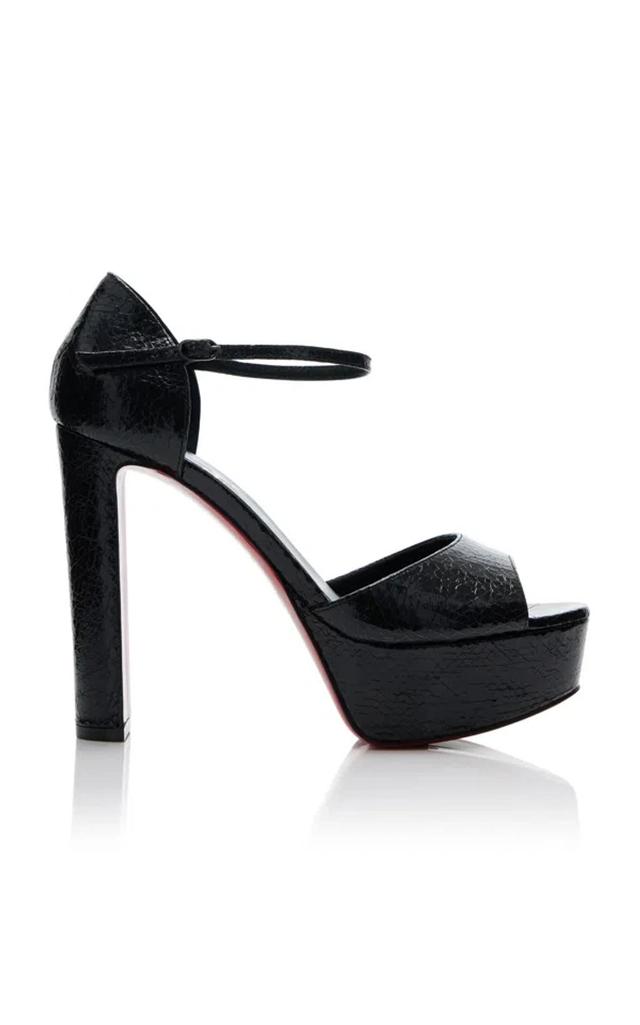 CHRISTIAN LOUBOUTIN Sanaloo Patent Leather Sandals In Black Product Image