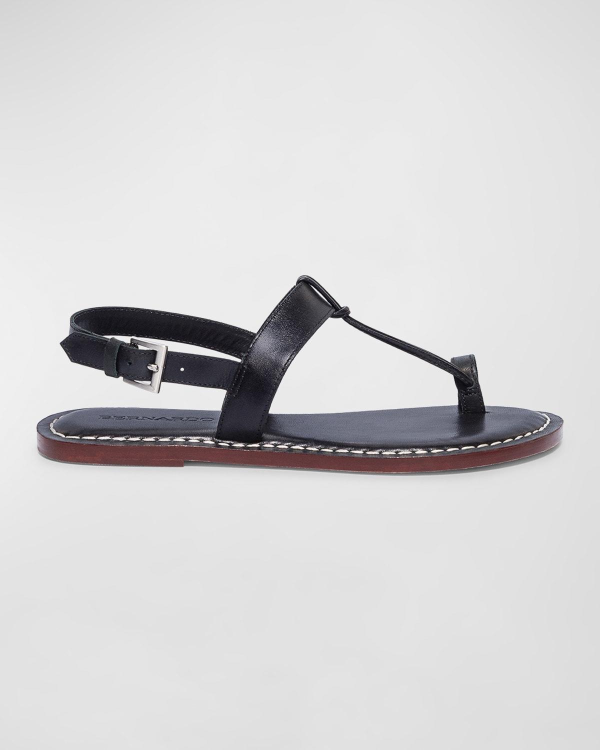 Calfskin T-Strap Slingback Sandals Product Image