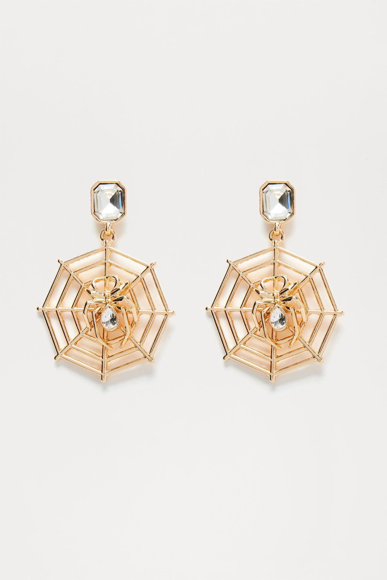 Spider Web Earrings - Gold Product Image