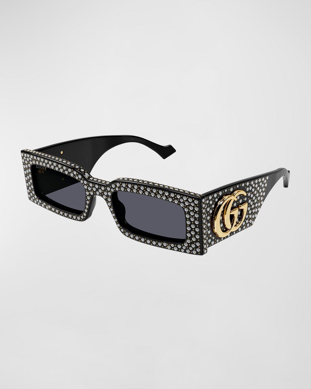 Embellished Acetate Rectangle Sunglasses Product Image