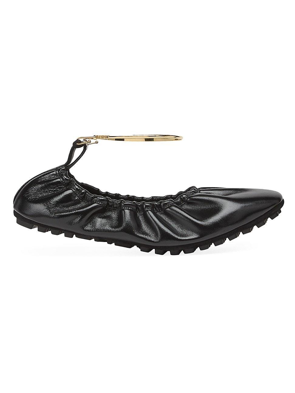 Womens Show Leather Ballerina Flats product image