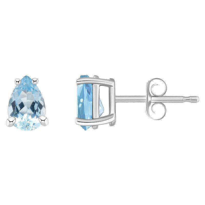 Aquamarine Pear Stud Earrings (3/4 ct. t.w.) in 14k Gold Product Image