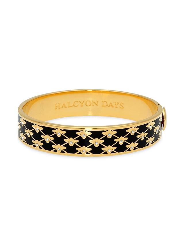 Bee Sparkle Trellis 18K Gold-Plated Hinged Bangle Product Image