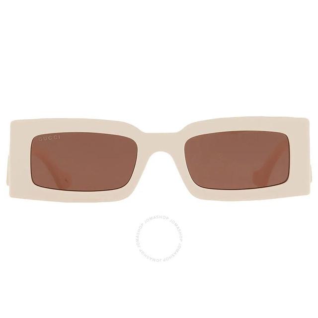 Brown Rectangular Ladies Sunglasses Gg1425s 004 53 In Brown / Ivory / White Product Image