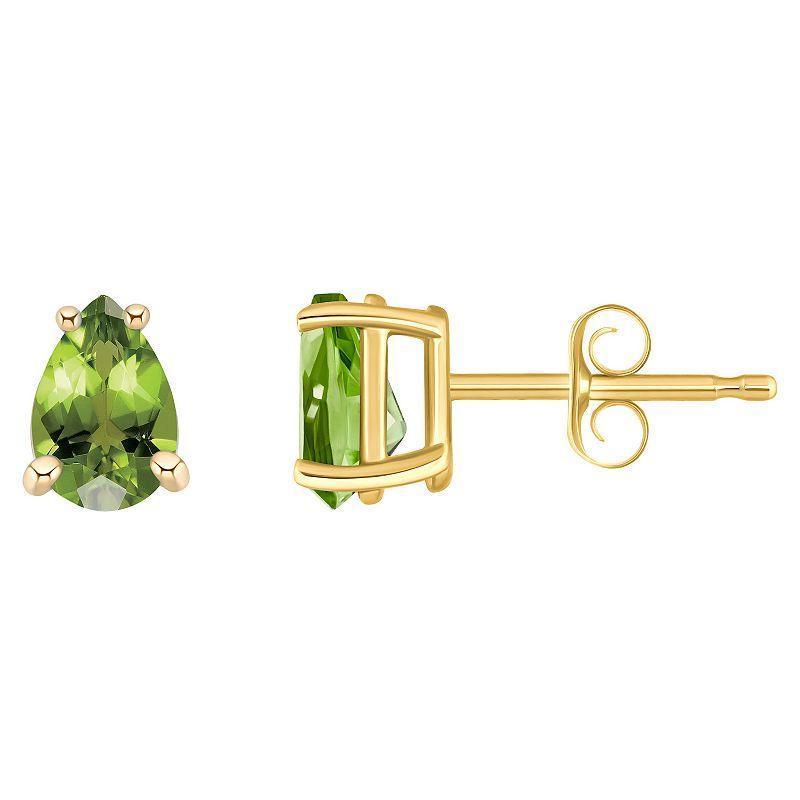 Celebration Gems 14k Gold Gemstone Stud Earrings, Womens, Peridot Product Image