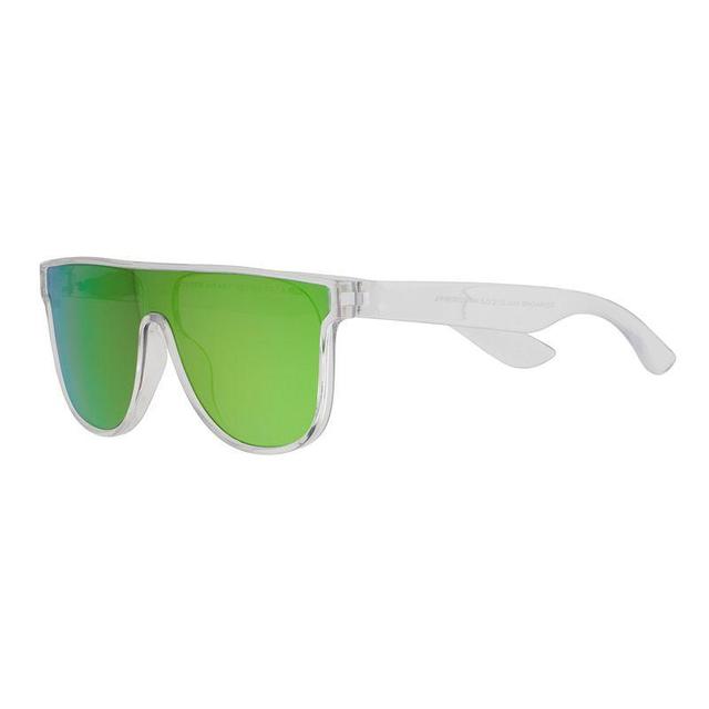 Mens Cali Blue Plastic Shield Rectangle Sunglasses Product Image