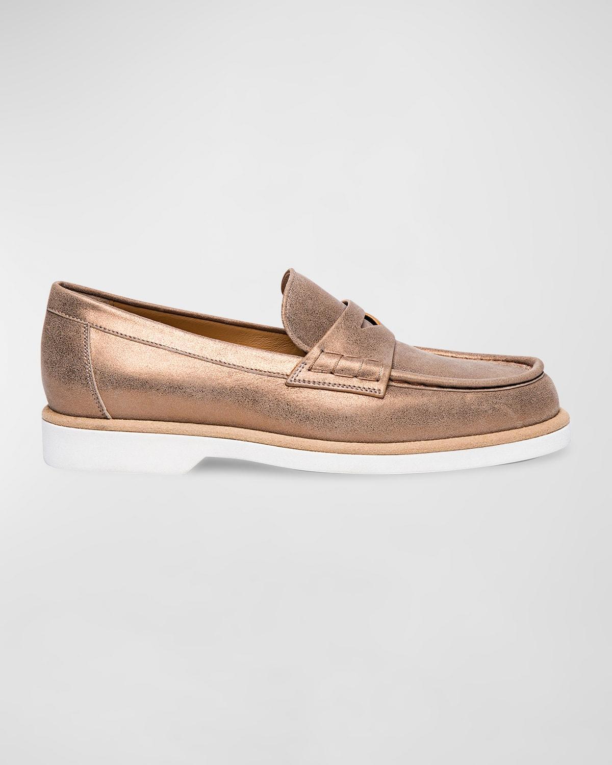 Gallery Metallic Casual Penny Loafers Product Image